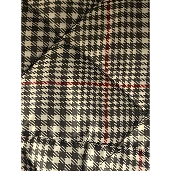 Liz Claiborne Quilted Houndstooth Coat Black Red XL Diamond Jacket - Picture 3 of 14